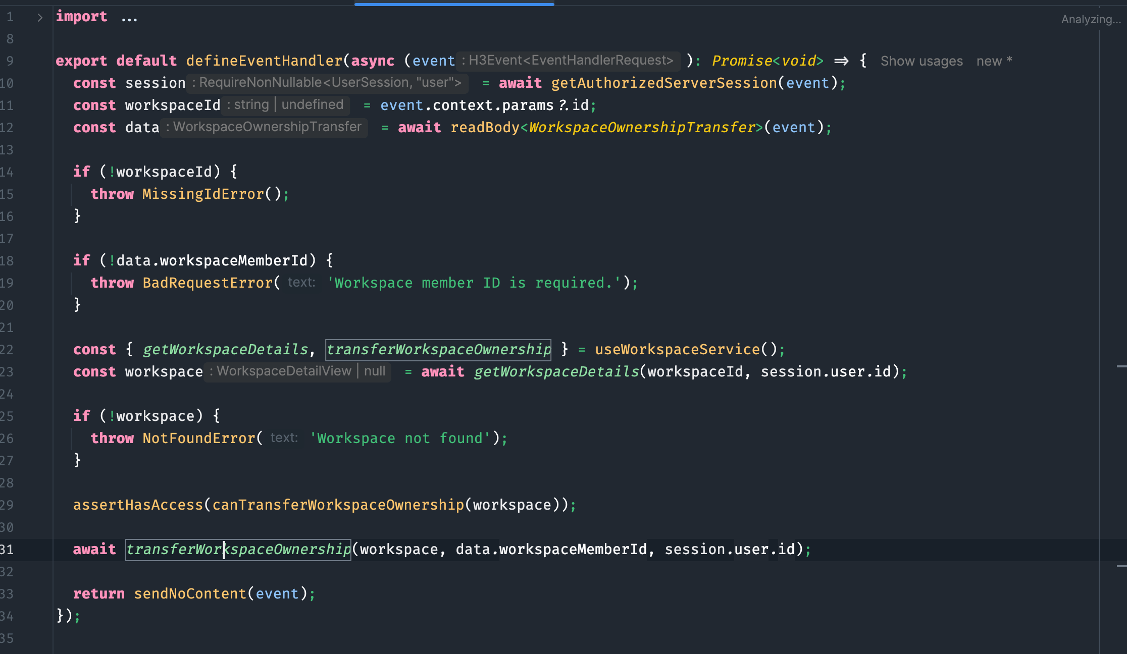 Transfer ownership controller after refactoring