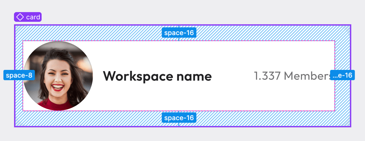 Workspace Card horizontal with padding